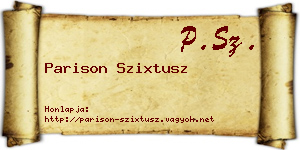 Parison Szixtusz névjegykártya